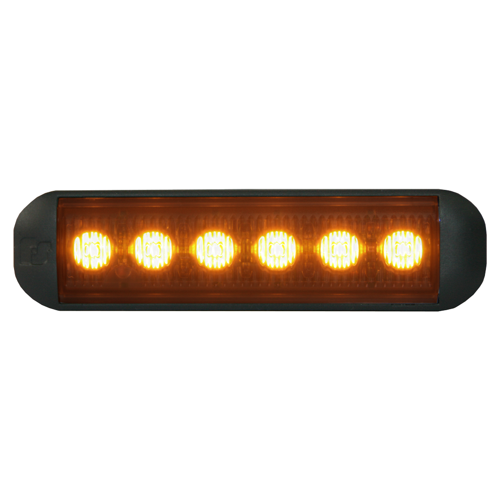 6x LED 10-30V DC Flitser Amber Productafbeelding